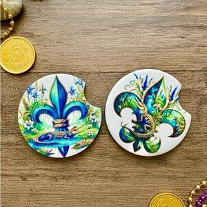 Fleur-de-Lis Car Coasters
